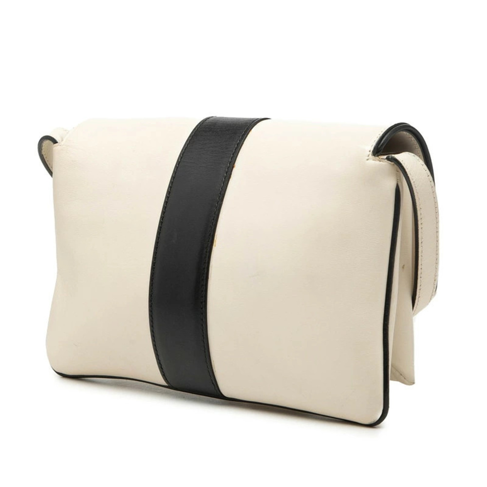 Gucci Leather Black Shoulder GG Ally White Bag Marmont Black White